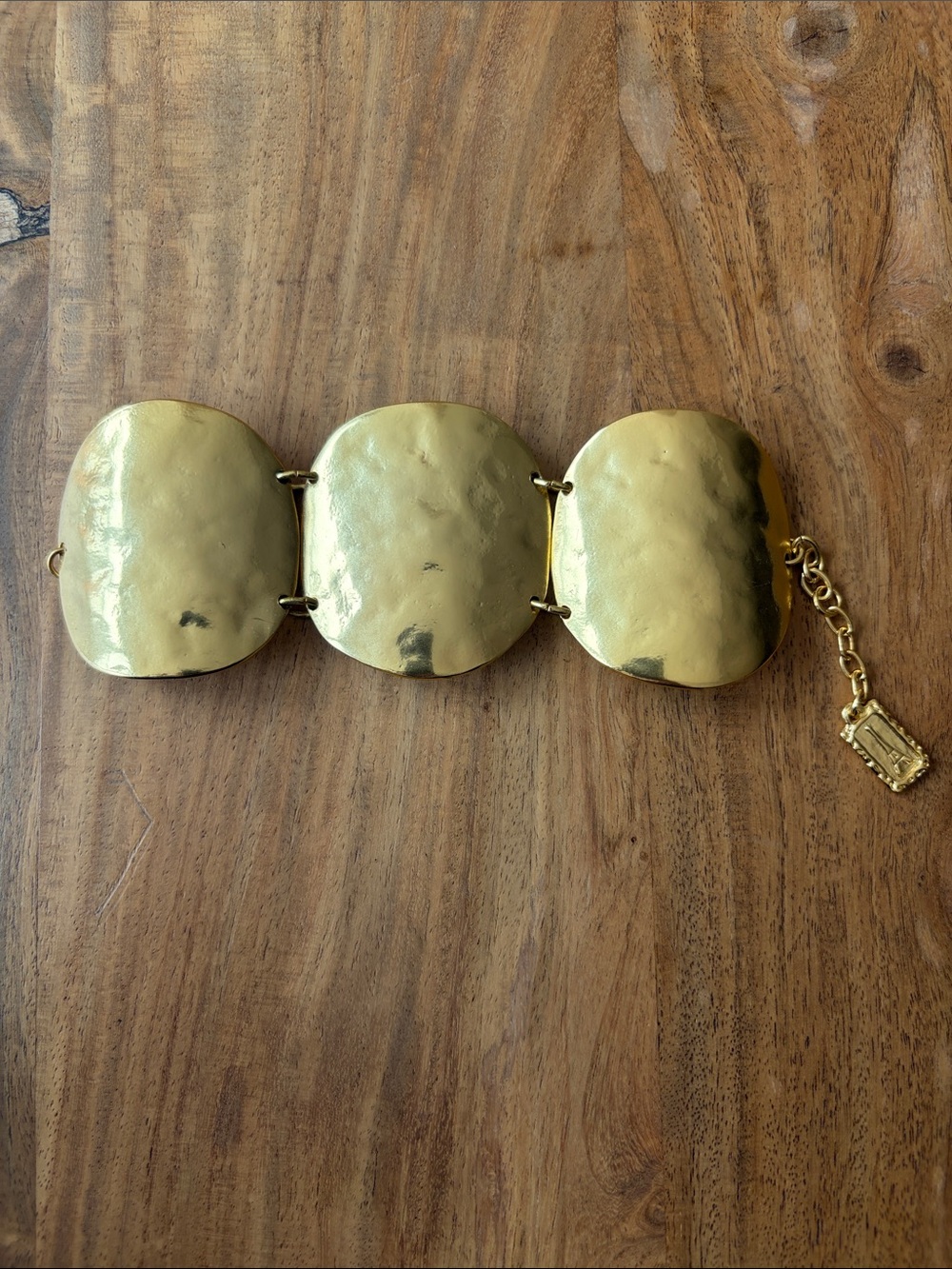 Karine Sultan- Gold-Tone Hammered Statement Bracelet - Women Jewelry